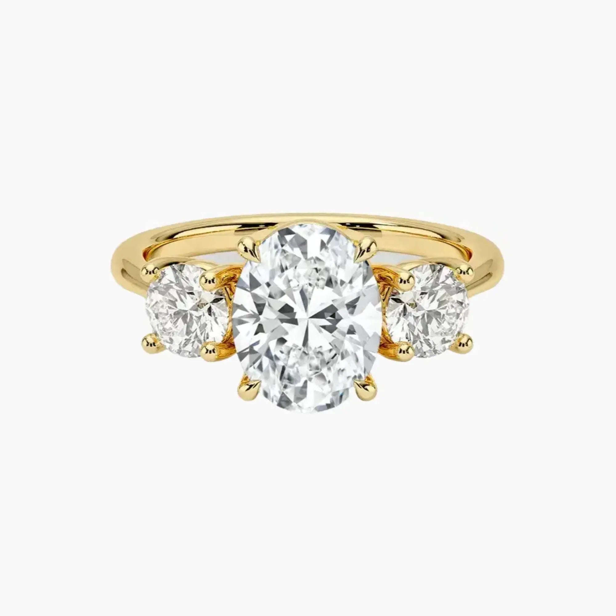Seraphina Oval Three Stone 1 Carat Lab Grown Diamond Engagement Ring in 14K Rose Gold