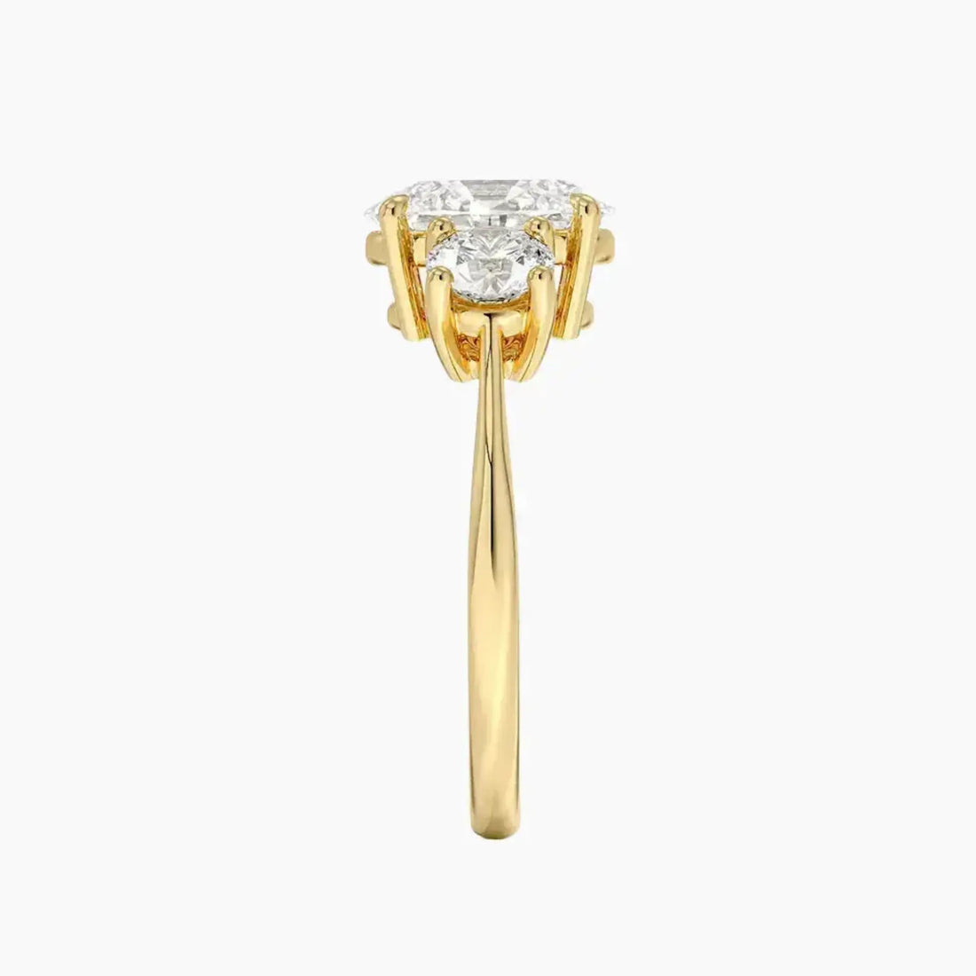 Seraphina Oval Three Stone 3 Carat Lab Grown Diamond Engagement Ring in 18K Yellow Gold