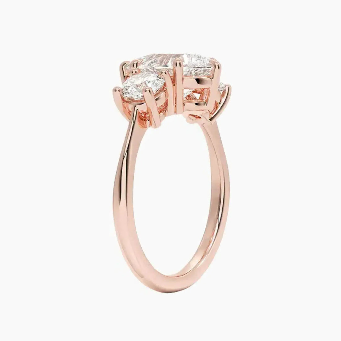 Seraphina Pear Three Stone 3 Carat Lab Grown Diamond Engagement Ring in 14K White Gold