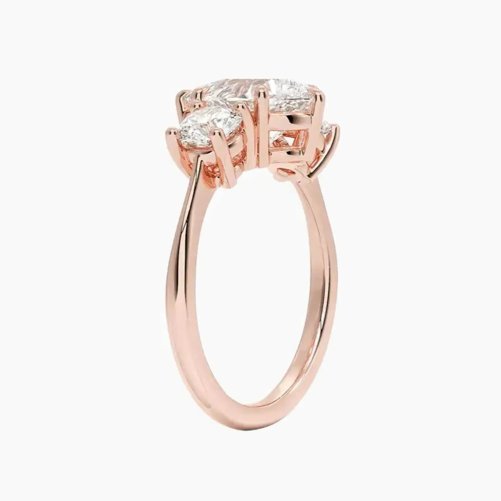 Seraphina Pear Three Stone Diamond Ring Setting in 14K Yellow Gold