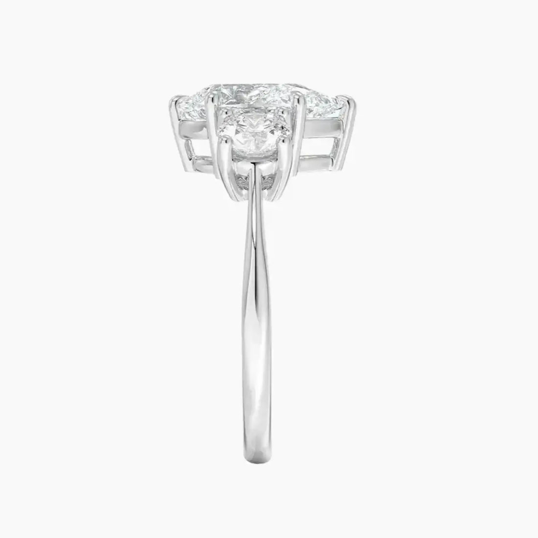 Seraphina Pear Three Stone Diamond Ring Setting in 14K White Gold