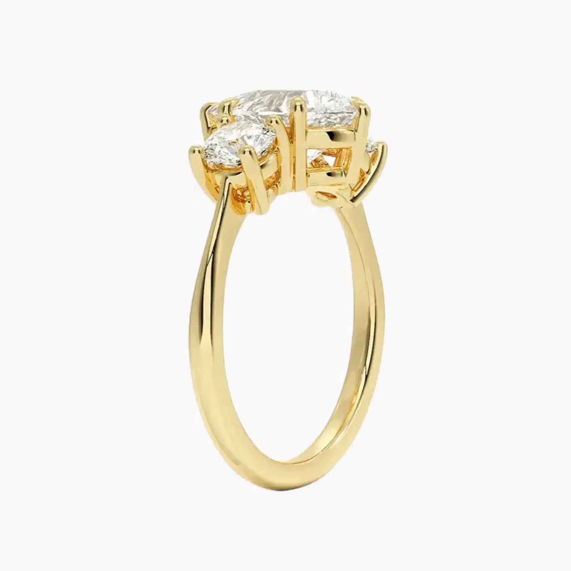 Seraphina Pear Three Stone 1 Carat Lab Grown Diamond Engagement Ring in 14K White Gold