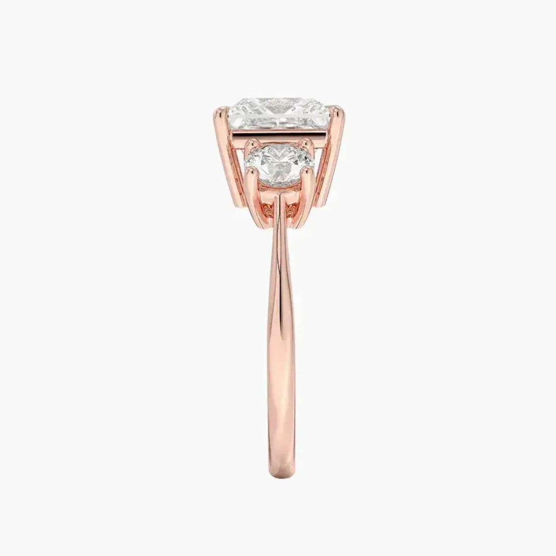 Seraphina Princess Three Stone 1.5 Carat Lab Grown Diamond Engagement Ring in 18K Rose Gold