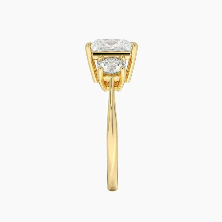 Seraphina Princess Three Stone 3 Carat Lab Grown Diamond Engagement Ring in 14K Rose Gold