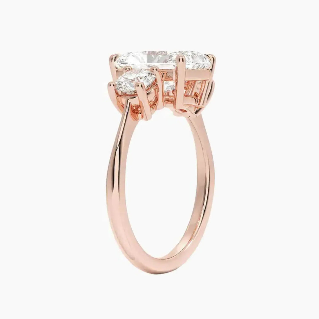 Seraphina Radiant Three Stone 3 Carat Lab Grown Diamond Engagement Ring in 14K Rose Gold