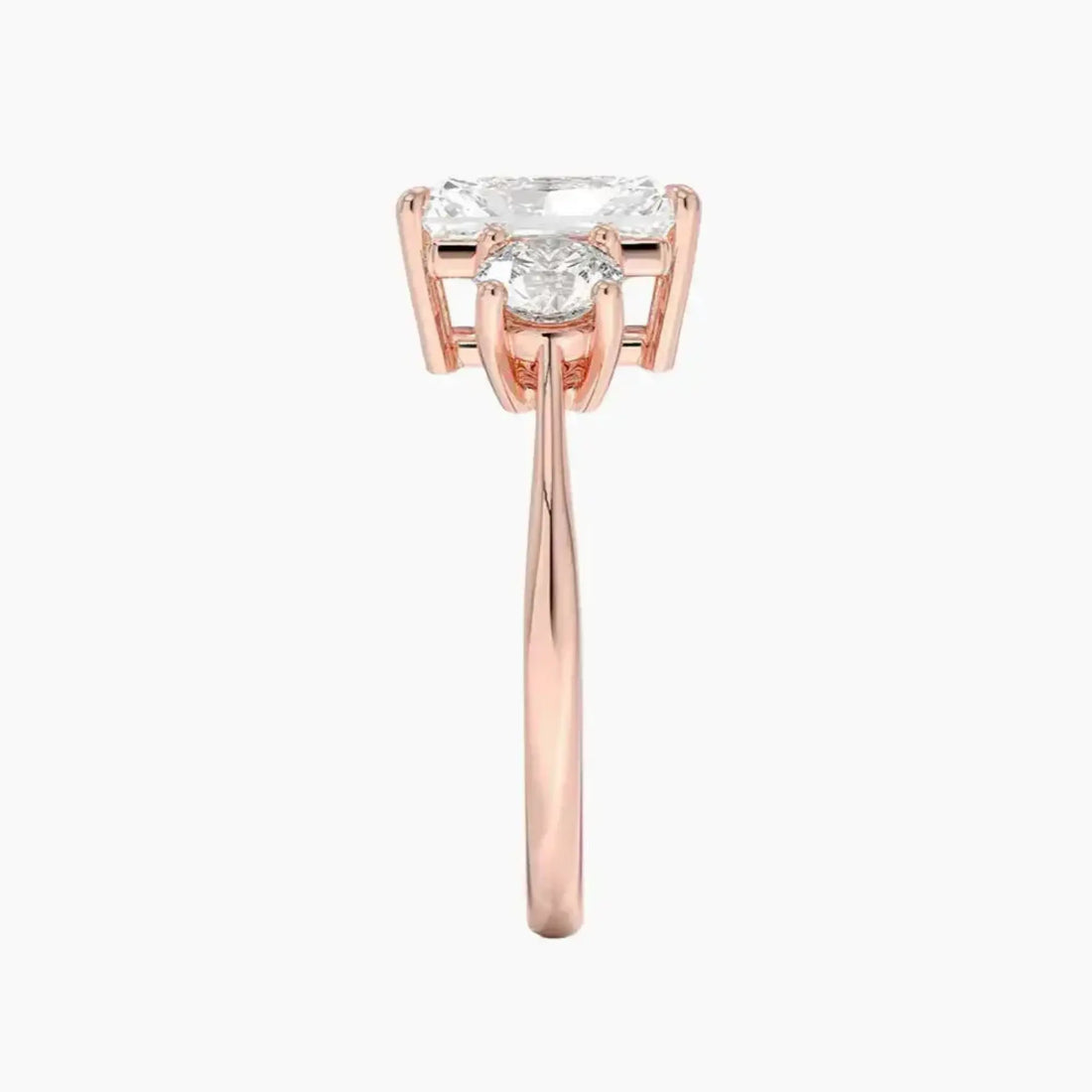 Seraphina Radiant Three Stone Diamond Ring Setting in 18K Yellow Gold