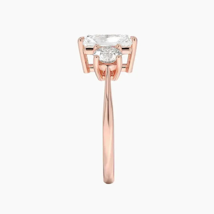Seraphina Radiant Three Stone 1 Carat Lab Grown Diamond Engagement Ring in 14K Yellow Gold