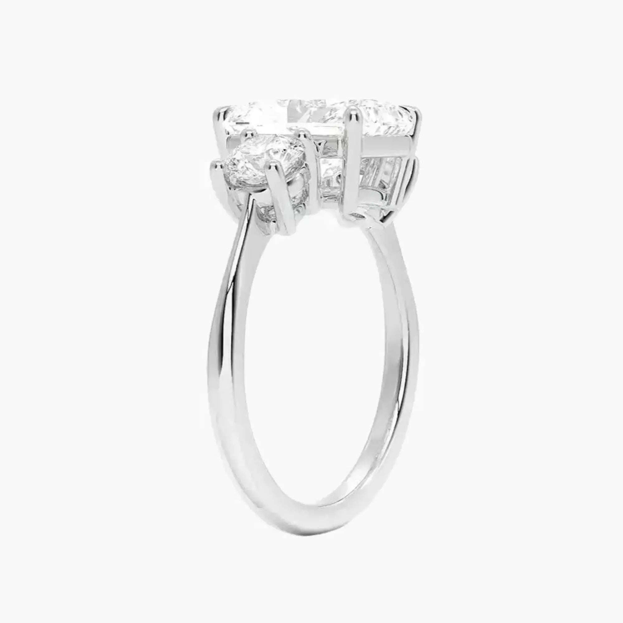 Seraphina Radiant Three Stone Diamond Ring Setting in 14K White Gold