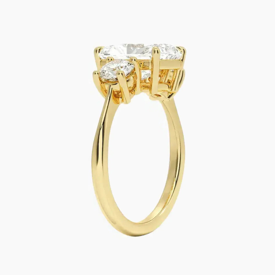 Seraphina Radiant Three Stone 1.5 Carat Lab Grown Diamond Engagement Ring in 18K White Gold