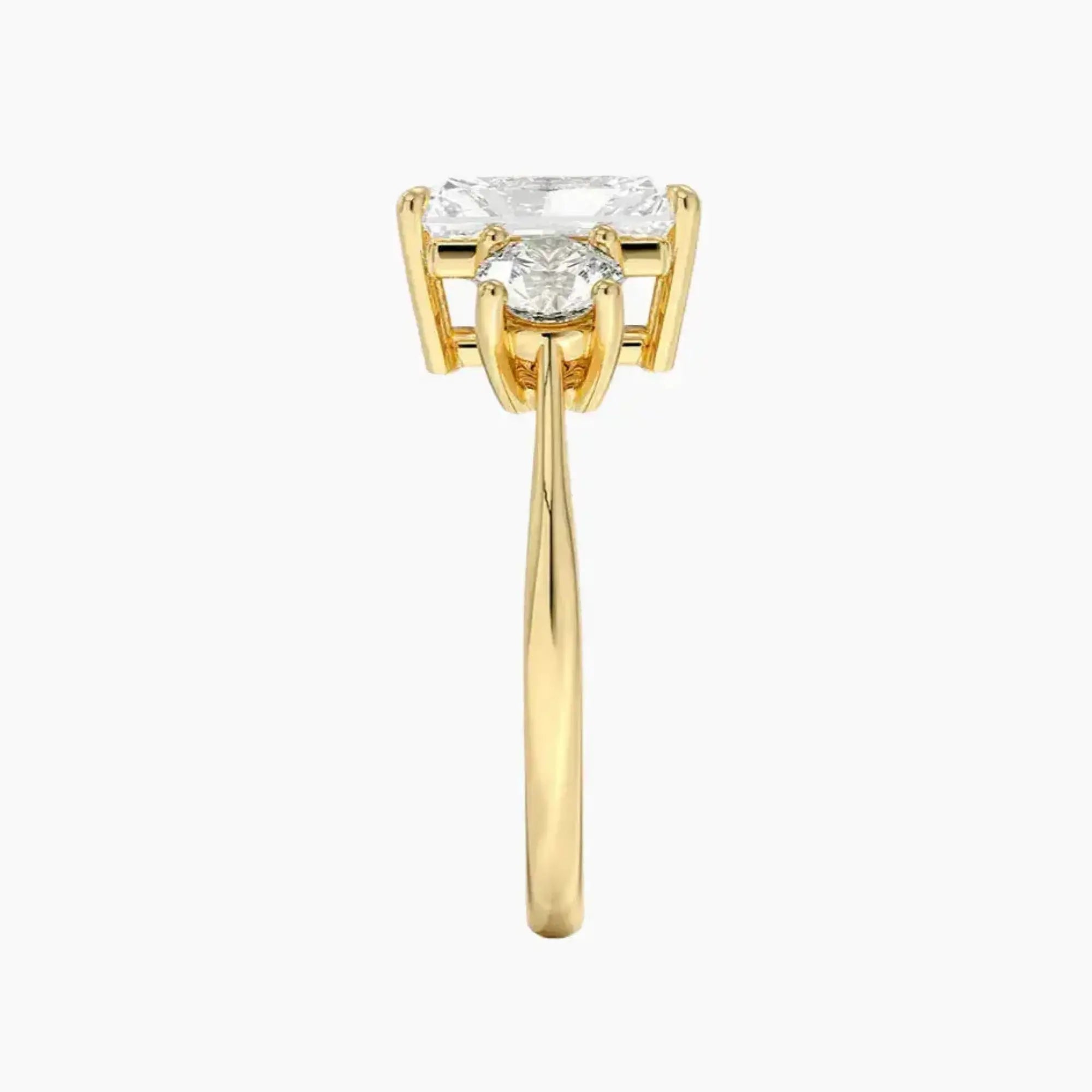 Seraphina Radiant Three Stone 1 Carat Lab Grown Diamond Engagement Ring in 18K Rose Gold