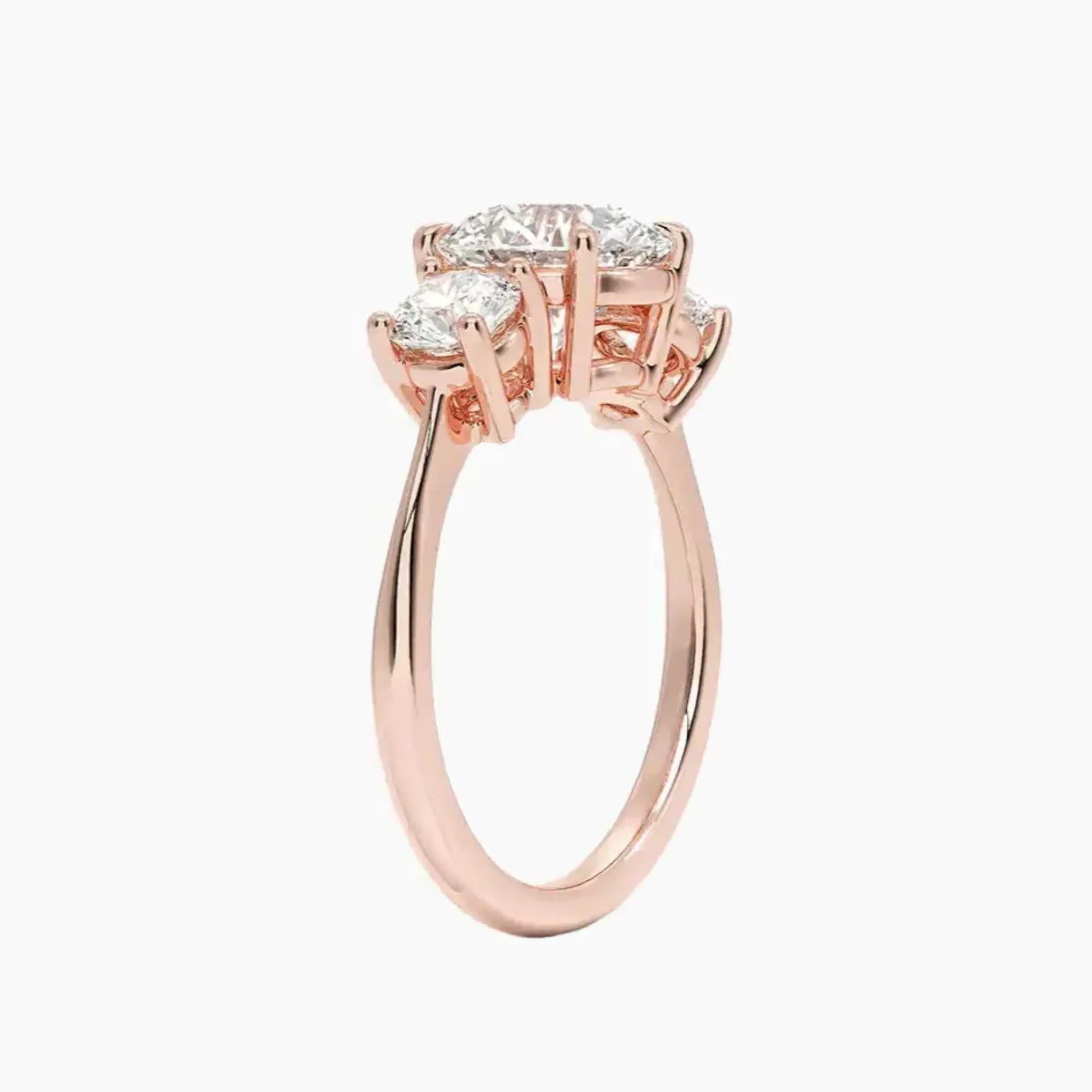 Seraphina Round Three Stone 2 Carat Lab Grown Diamond Engagement Ring in 18K Yellow Gold