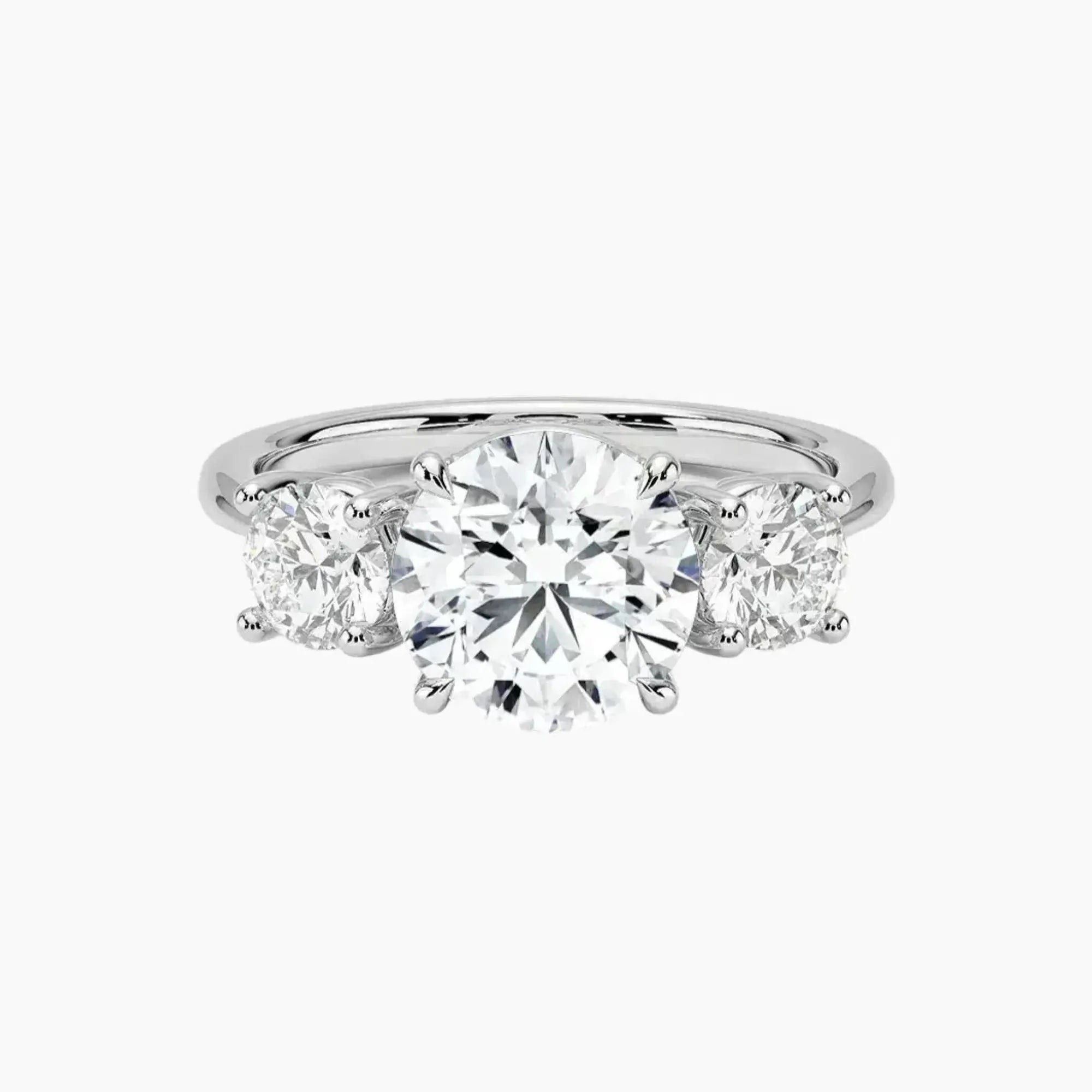 Seraphina Round Three Stone 2 Carat Lab Grown Diamond Engagement Ring in 14K White Gold