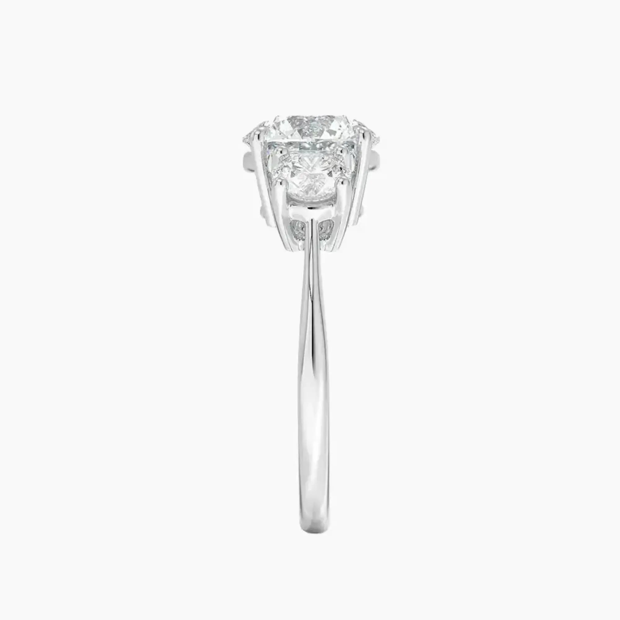 Seraphina Round Three Stone 1.5 Carat Lab Grown Diamond Engagement Ring in 18K White Gold