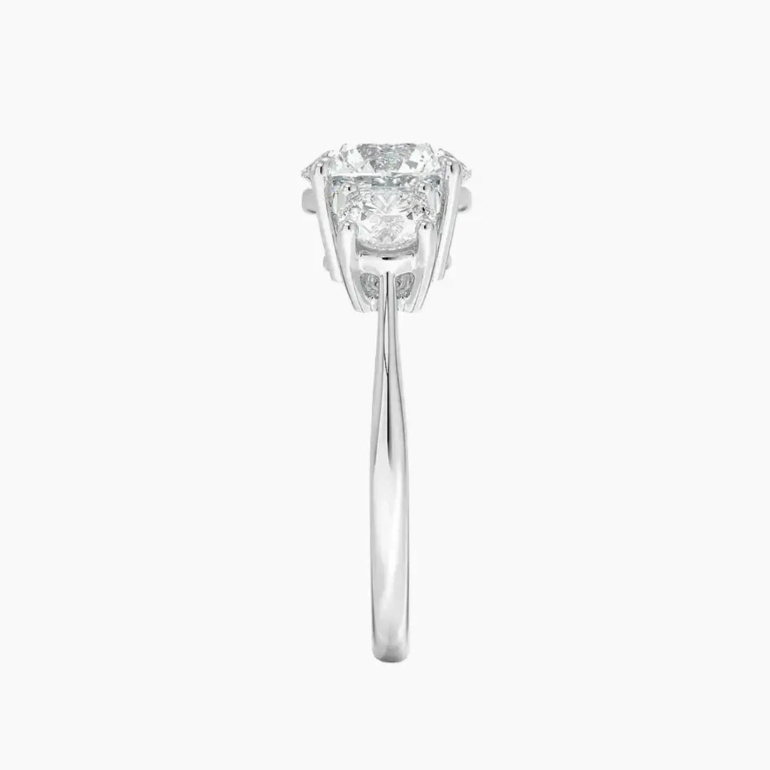 Seraphina Round Three Stone 1.5 Carat Lab Grown Diamond Engagement Ring in 18K White Gold