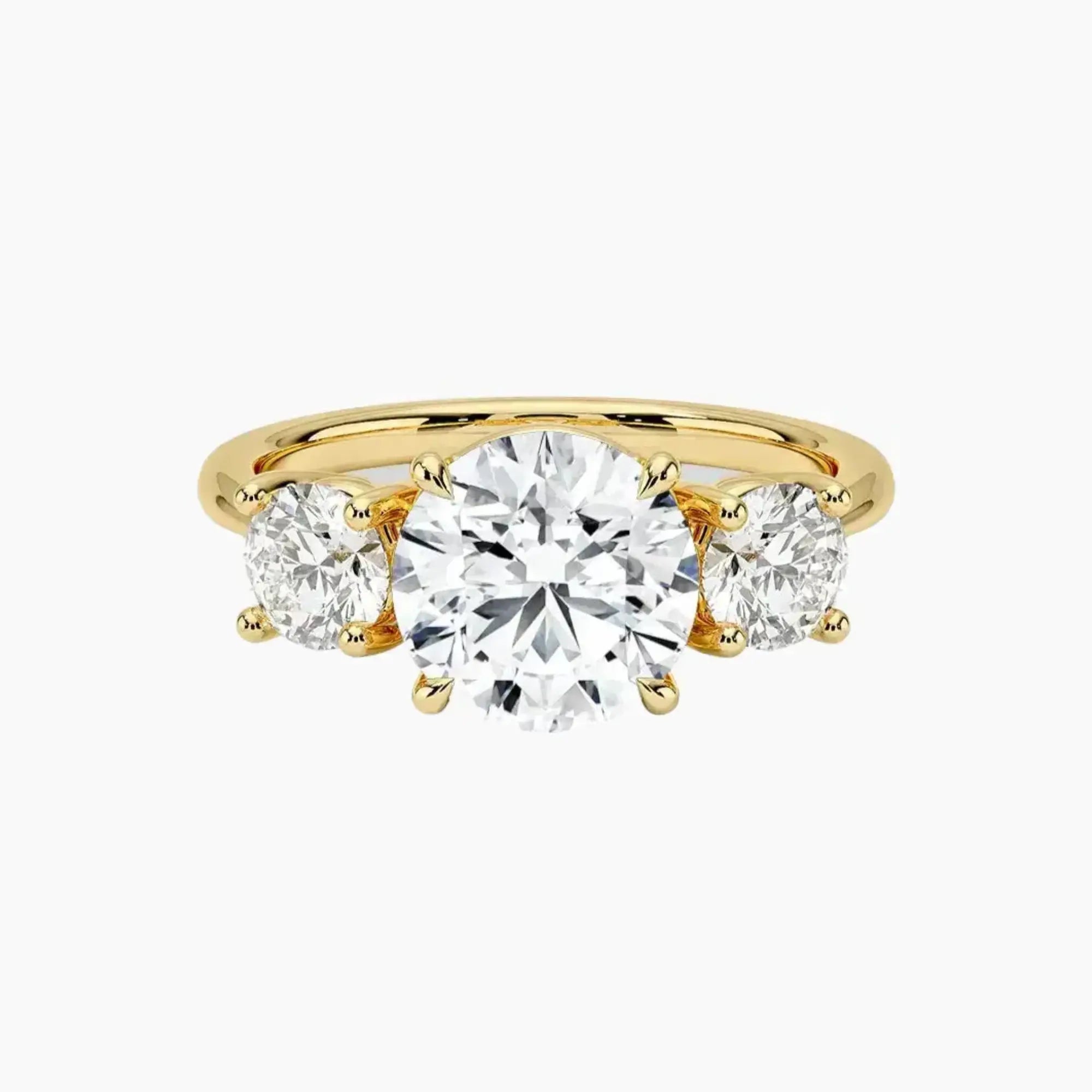 Seraphina Round Three Stone Diamond Ring Setting in 14K White Gold