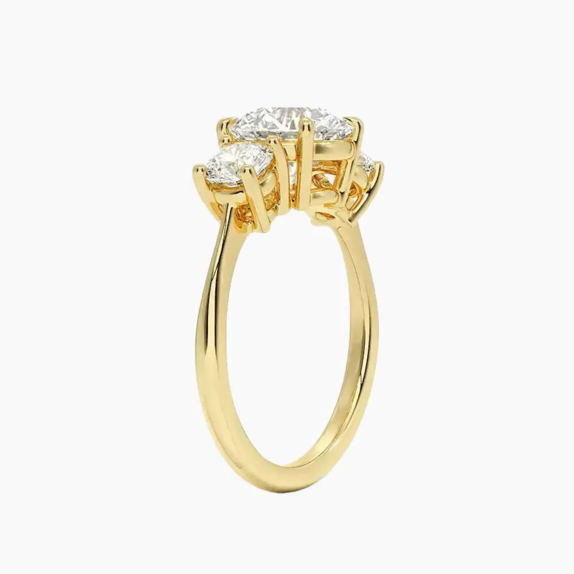Seraphina Round Three Stone 2.5 Carat Lab Grown Diamond Engagement Ring in 14K Rose Gold