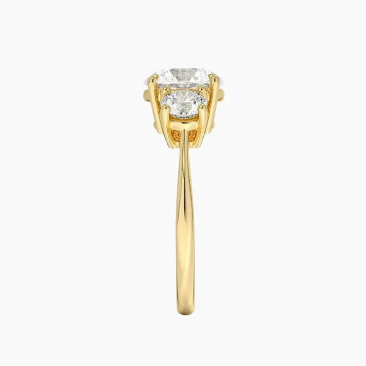 Seraphina Round Three Stone 3 Carat Lab Grown Diamond Engagement Ring in 18K Rose Gold