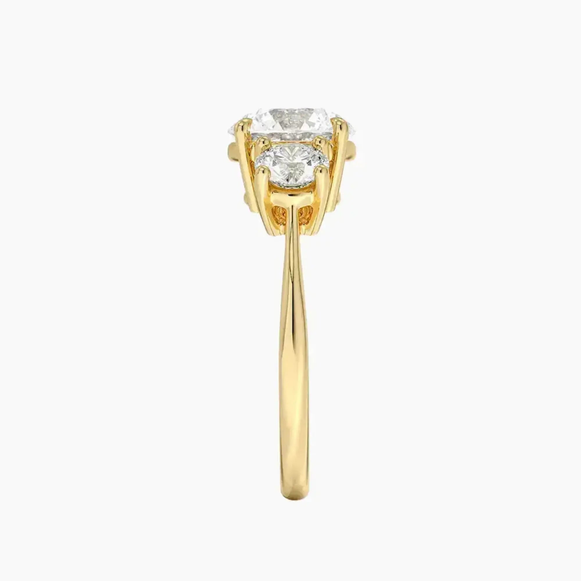 Seraphina Round Three Stone 3 Carat Lab Grown Diamond Engagement Ring in 14K White Gold