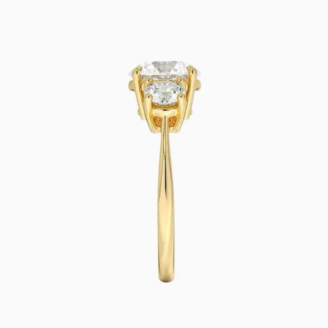 Seraphina Round Three Stone Diamond Ring Setting in 18K White Gold