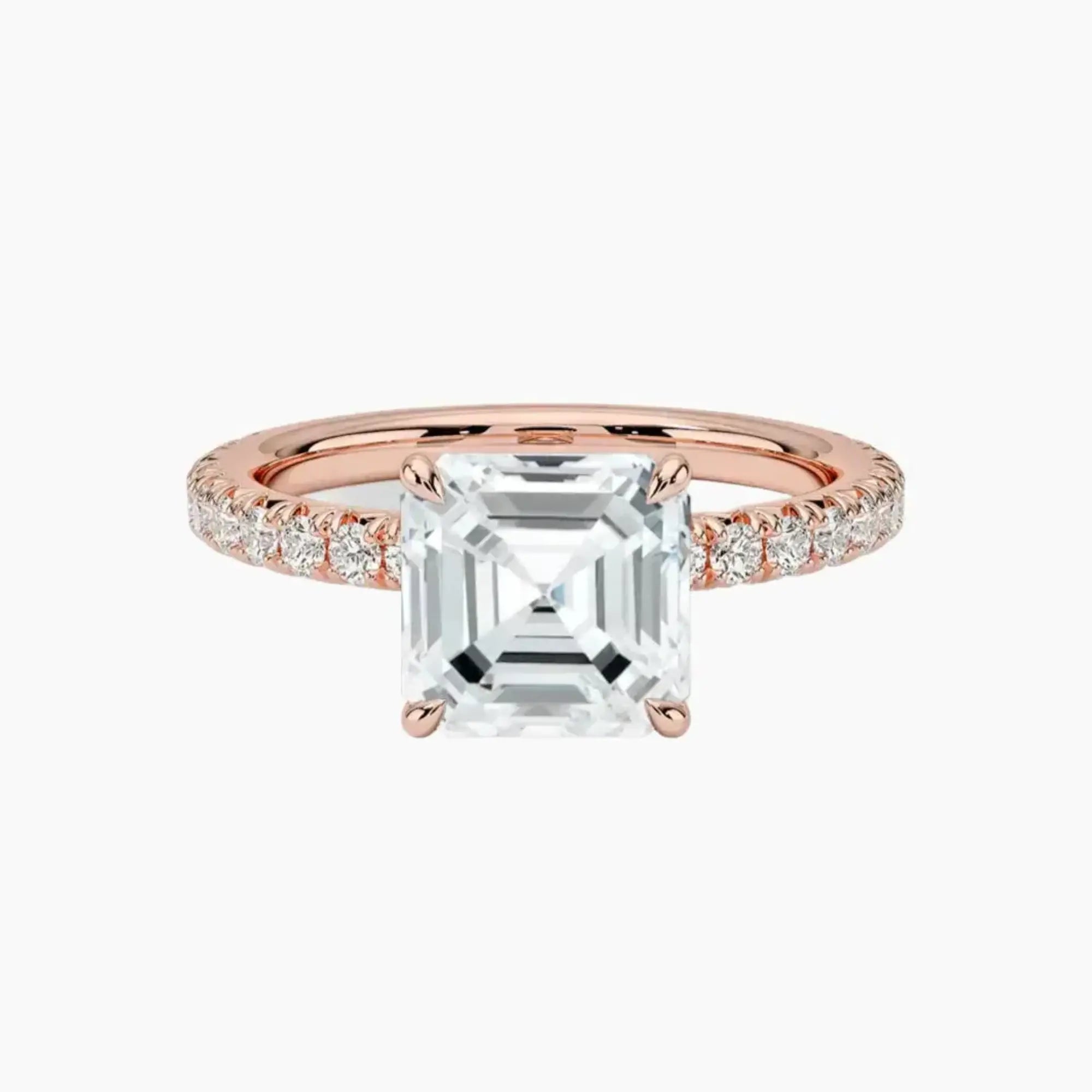 Irina Asscher Solitaire 1.5 Carat Lab Grown Diamond Engagement Ring in 18K White Gold