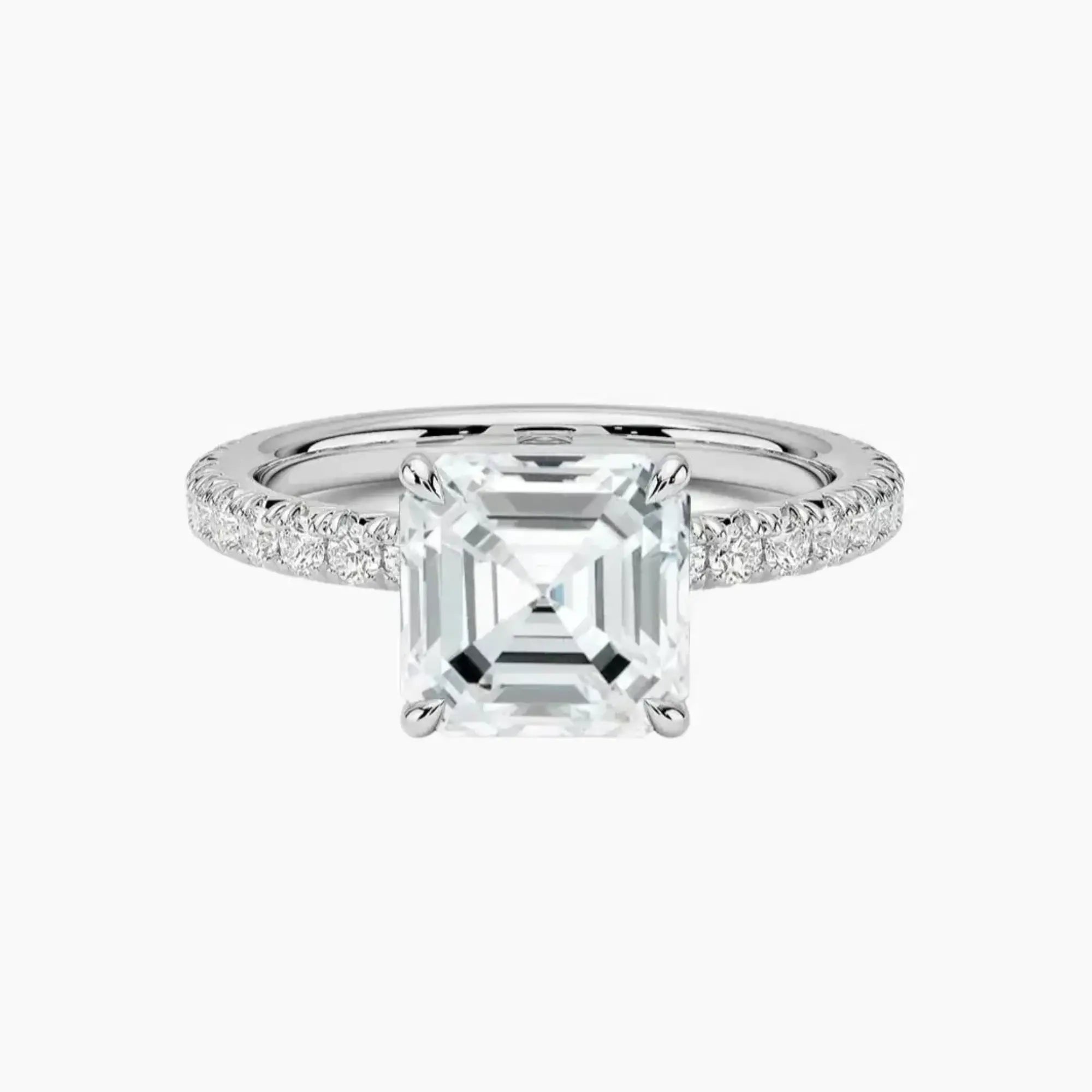 Irina Asscher Solitaire Diamond Ring Setting in 14K White Gold