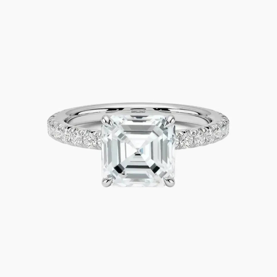 Irina Asscher Solitaire Diamond Ring Setting in 14K White Gold