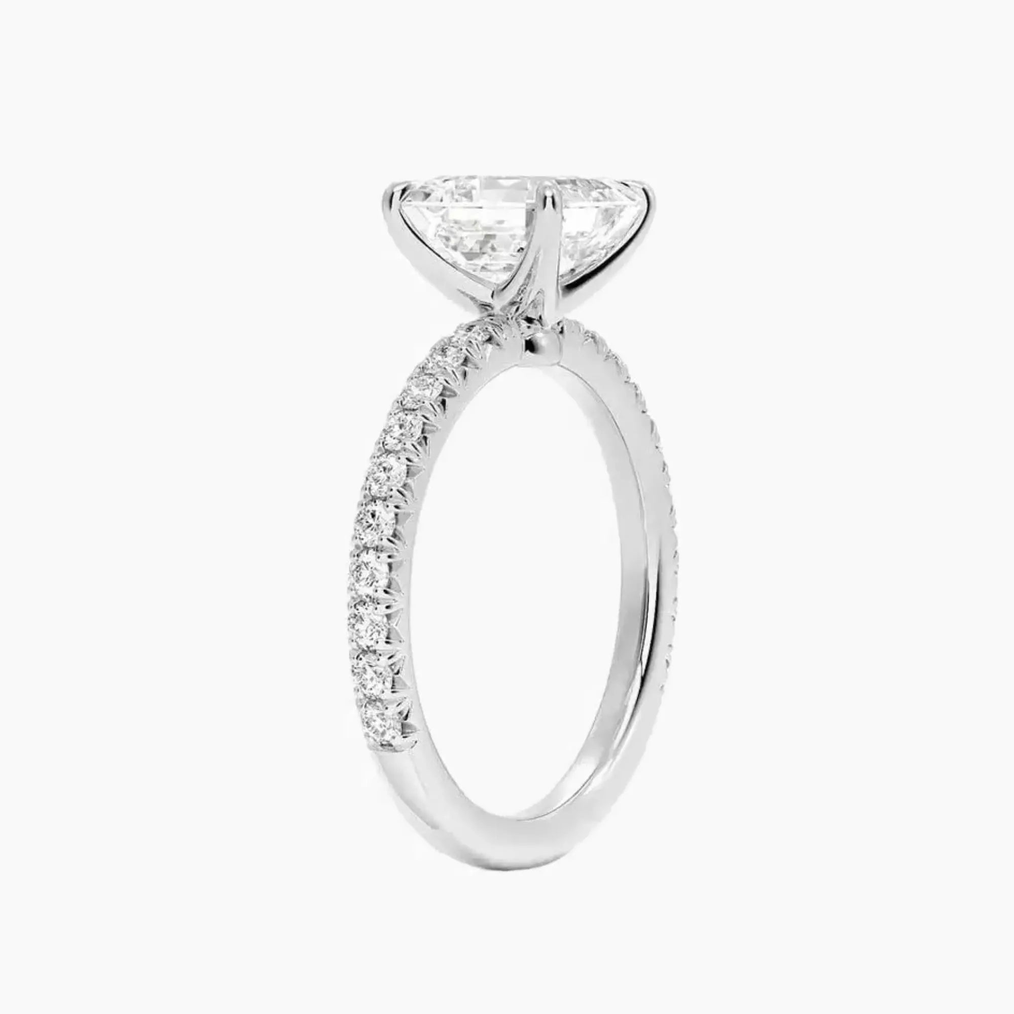 Irina Asscher Solitaire 2.5 Carat Lab Grown Diamond Engagement Ring in 14K Rose Gold