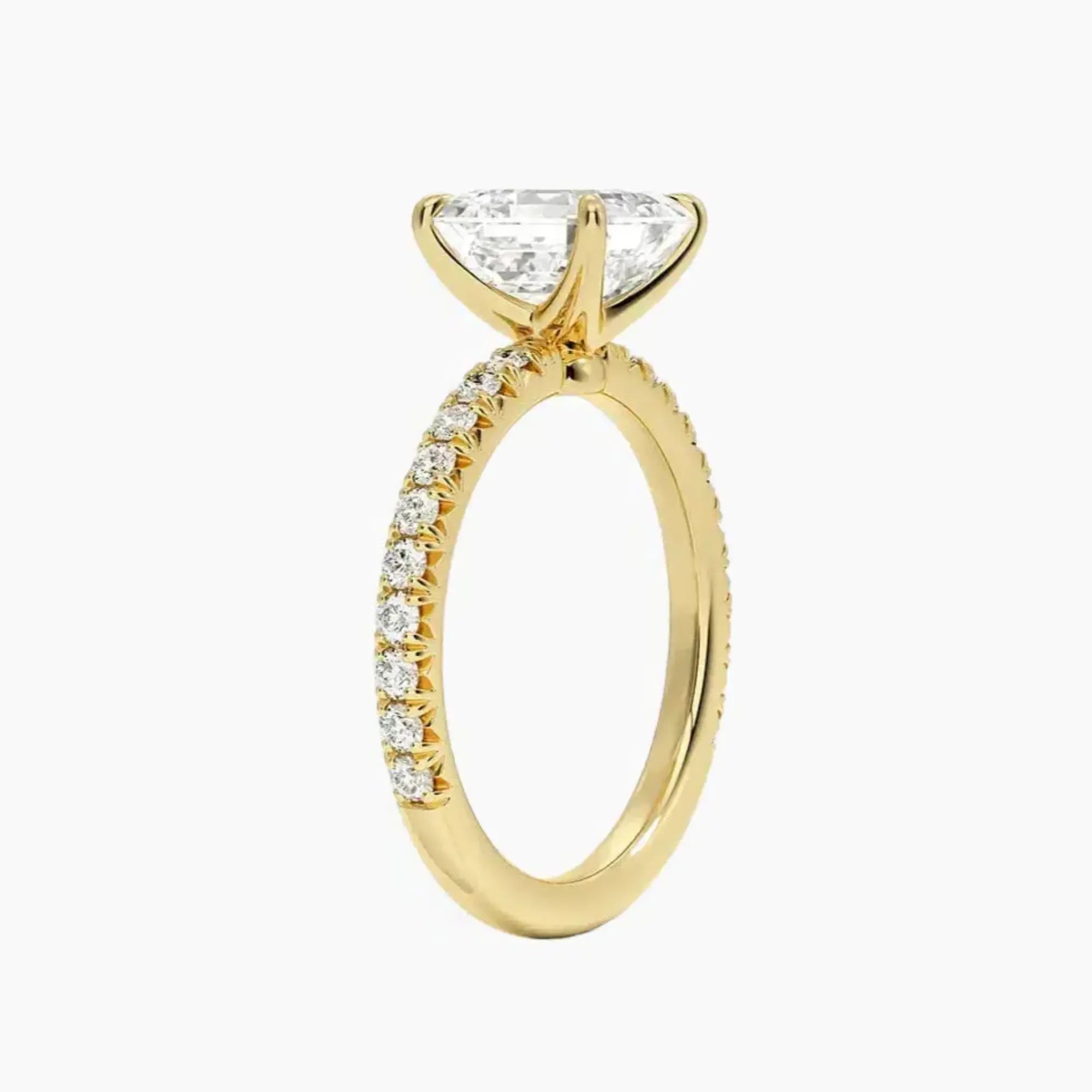 Irina Asscher Solitaire Diamond Ring Setting in 14K White Gold