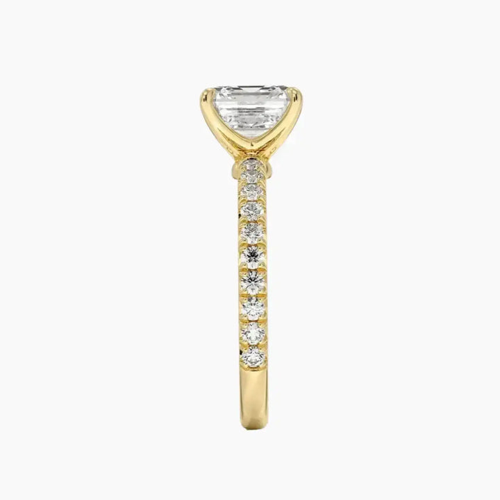 Irina Asscher Solitaire 2.5 Carat Lab Grown Diamond Engagement Ring in 18K Rose Gold