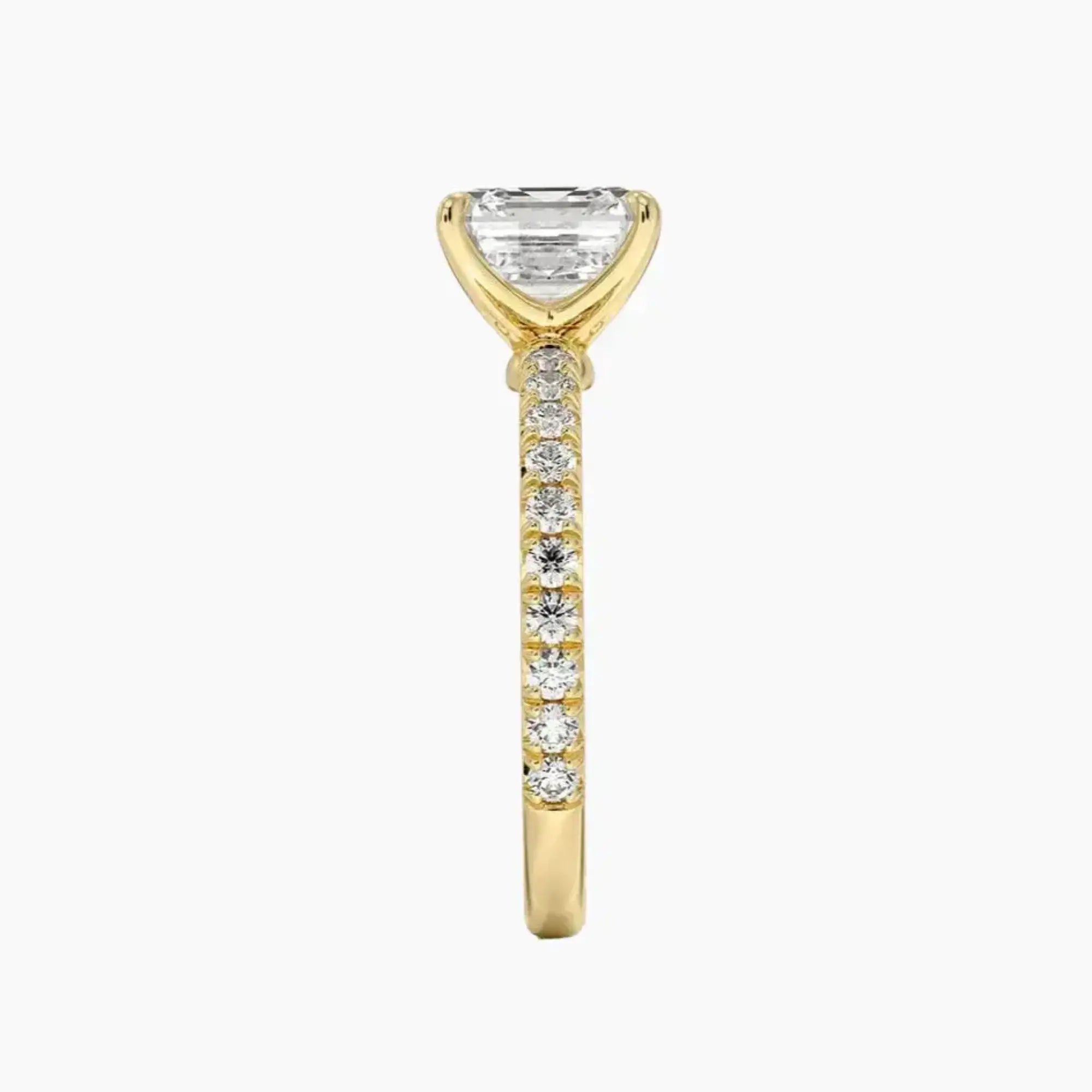 Irina Asscher Solitaire 1.5 Carat Lab Grown Diamond Engagement Ring in 18K White Gold