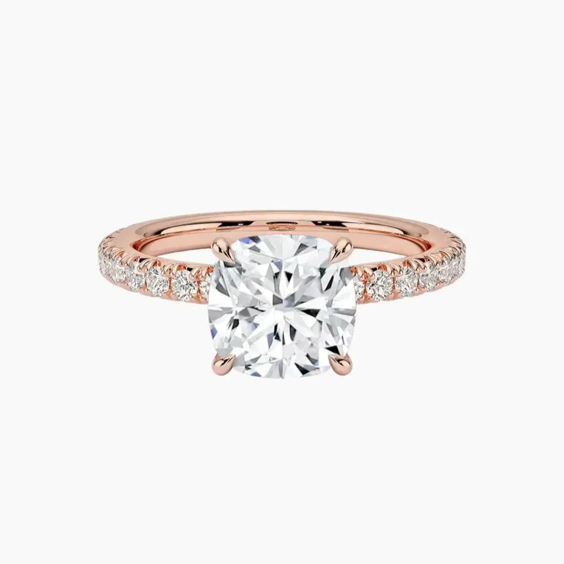 Irina Cushion Solitaire Diamond Ring Setting in 18K Rose Gold