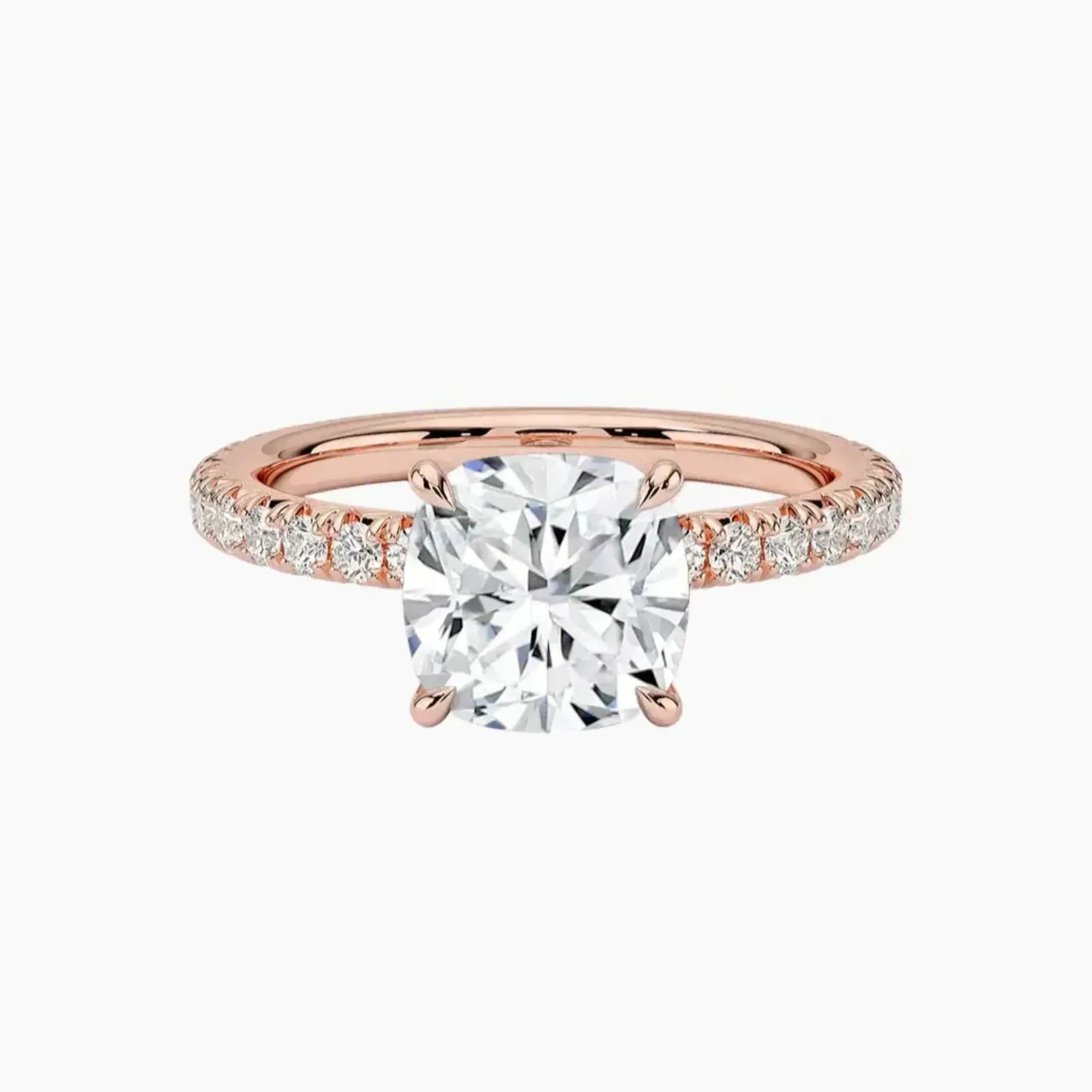 Irina Cushion Solitaire 2 Carat Lab Grown Diamond Engagement Ring in 14K Rose Gold