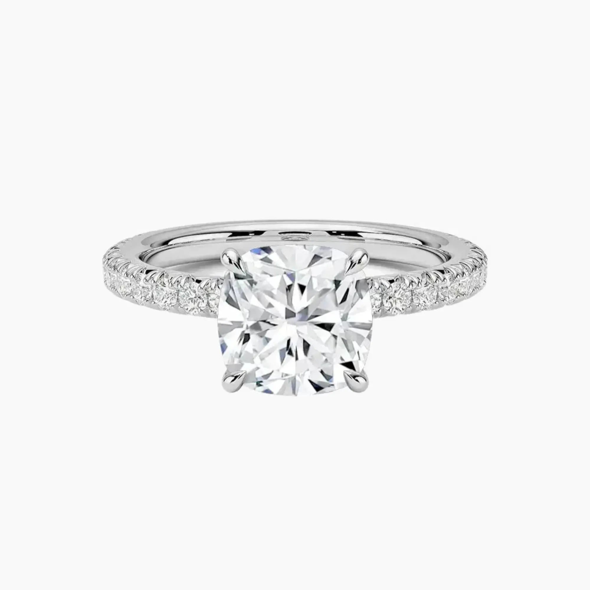 Irina Cushion Solitaire 2 Carat Lab Grown Diamond Engagement Ring in 14K Yellow Gold