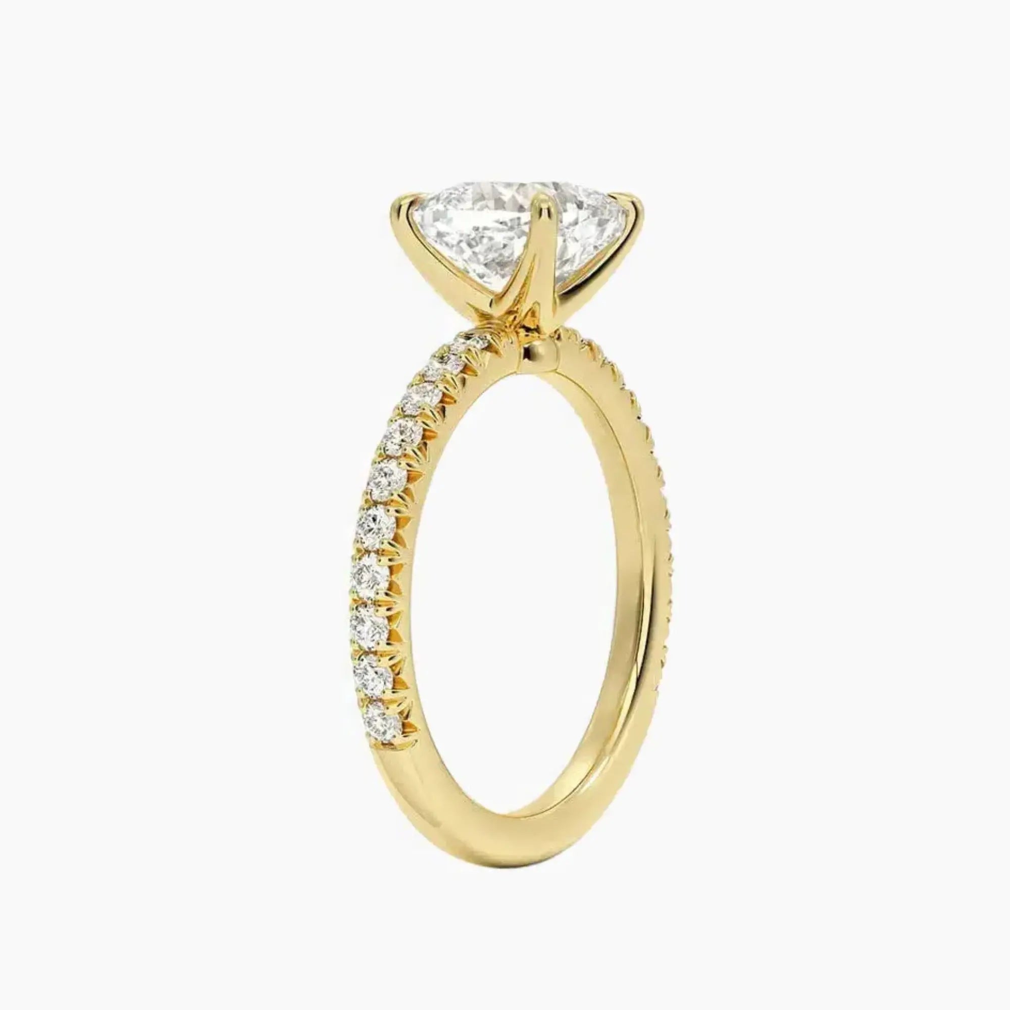 Irina Cushion Solitaire Diamond Ring Setting in 18K Yellow Gold