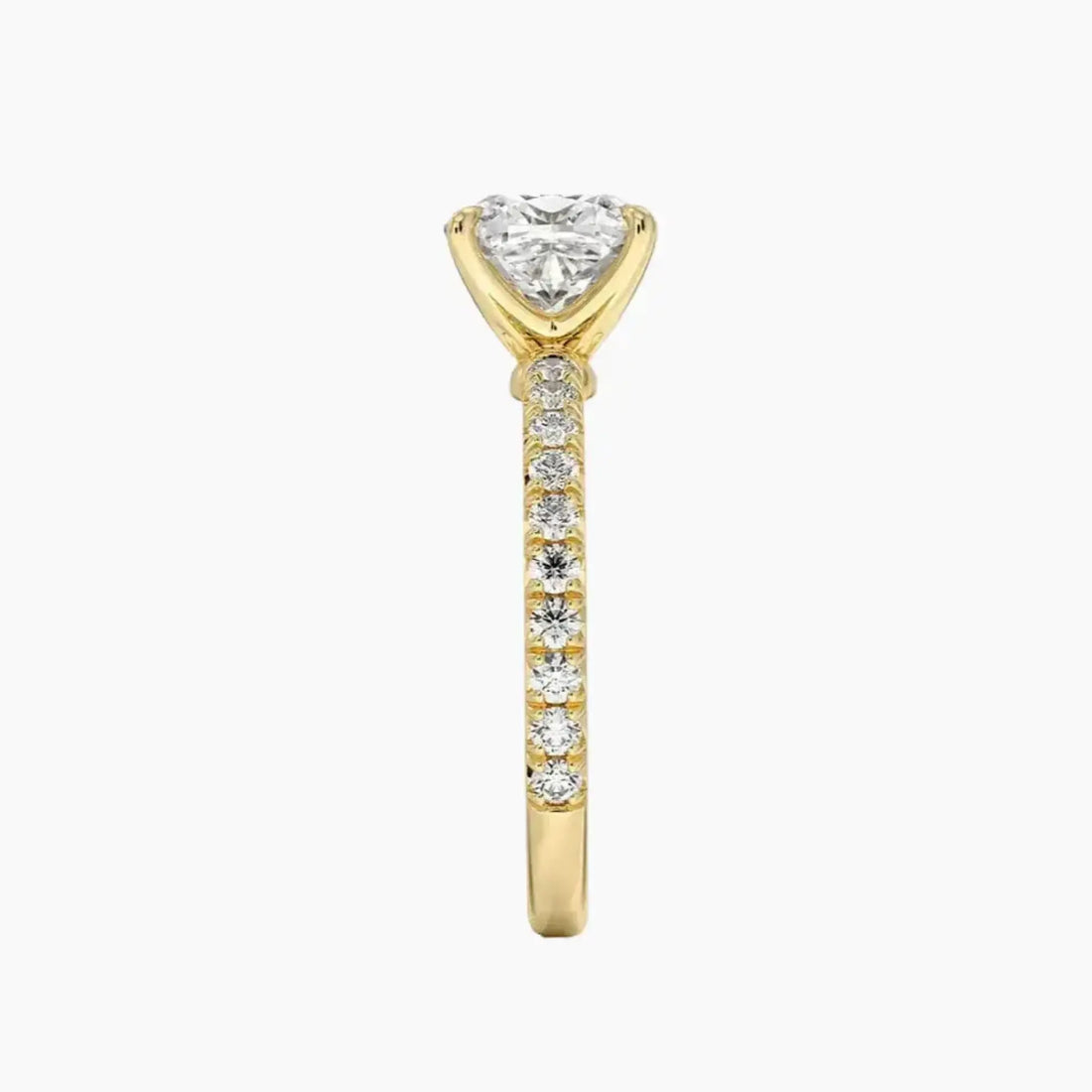 Irina Cushion Solitaire 1.5 Carat Lab Grown Diamond Engagement Ring in 14K Yellow Gold