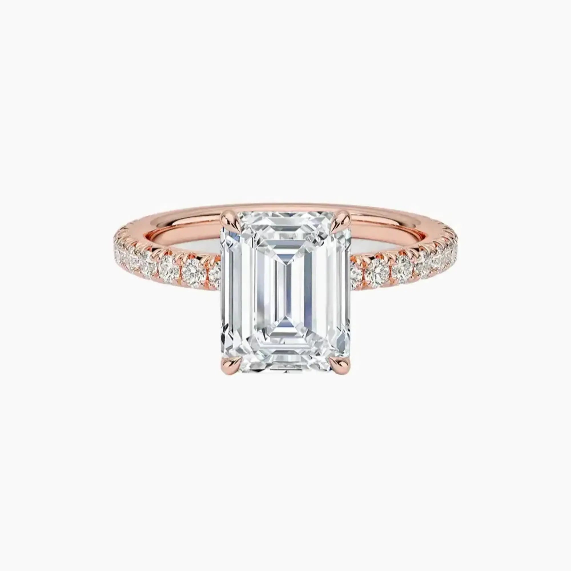 Irina Emerald Solitaire 2 Carat Lab Grown Diamond Engagement Ring in 14K Rose Gold
