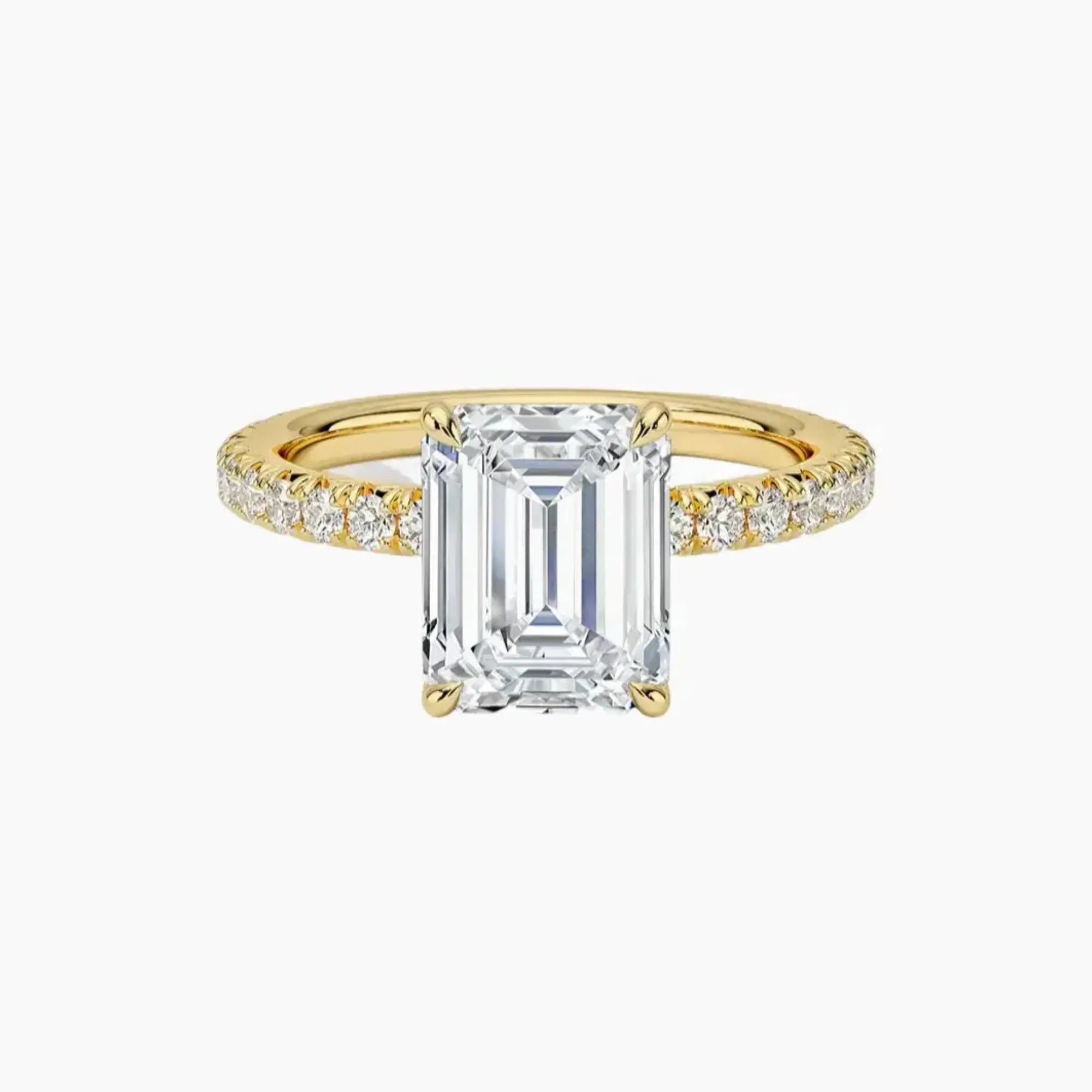 Irina Emerald Solitaire 1.5 Carat Lab Grown Diamond Engagement Ring in 18K White Gold