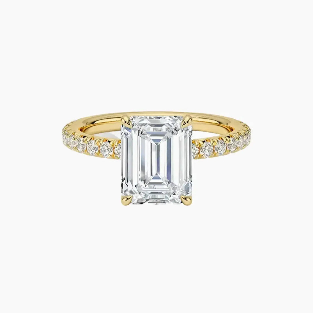 Irina Emerald Solitaire 1 Carat Lab Grown Diamond Engagement Ring in 14K Yellow Gold