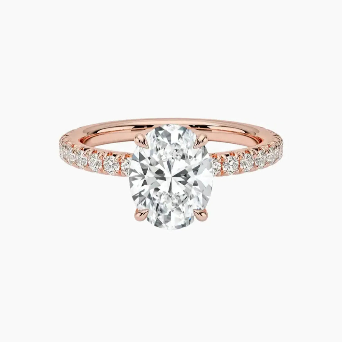 Irina Oval Solitaire 2.5 Carat Lab Grown Diamond Engagement Ring in 14K Rose Gold