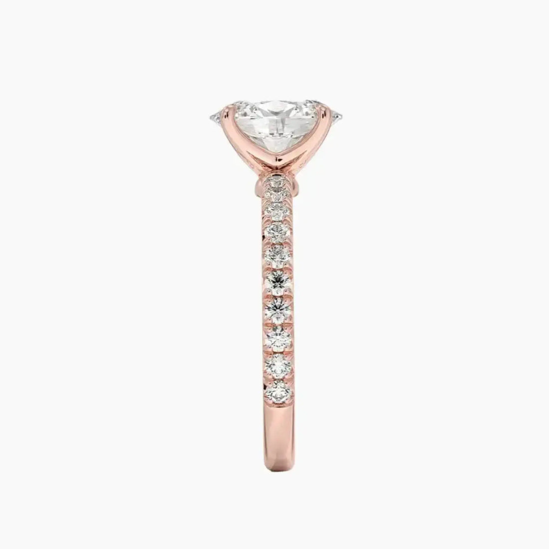 Irina Oval Solitaire 3 Carat Lab Grown Diamond Engagement Ring in 14K Rose Gold