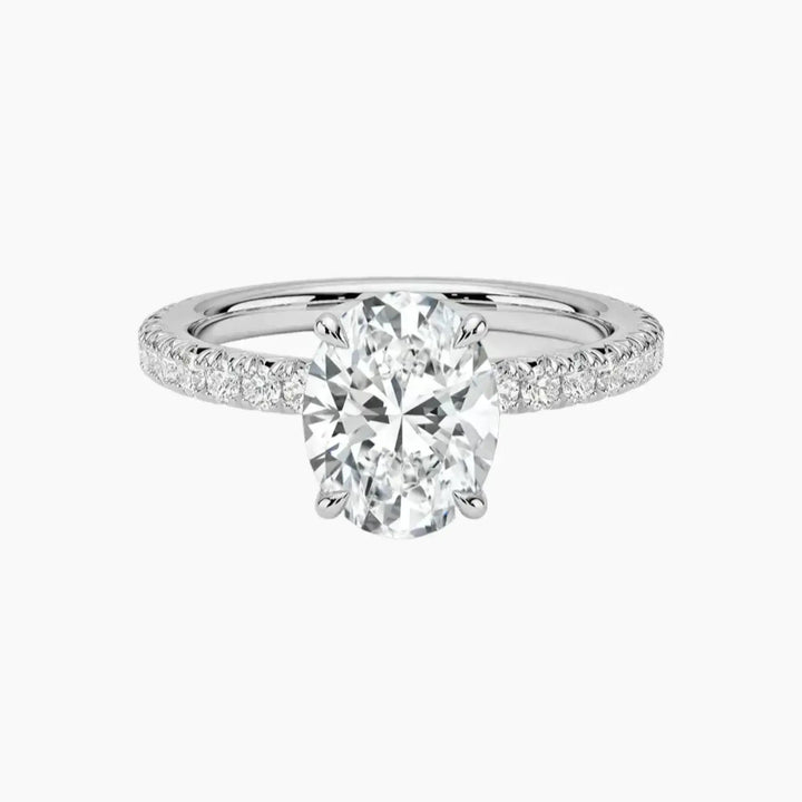Irina Oval Solitaire 1.5 Carat Lab Grown Diamond Engagement Ring in 14K White Gold