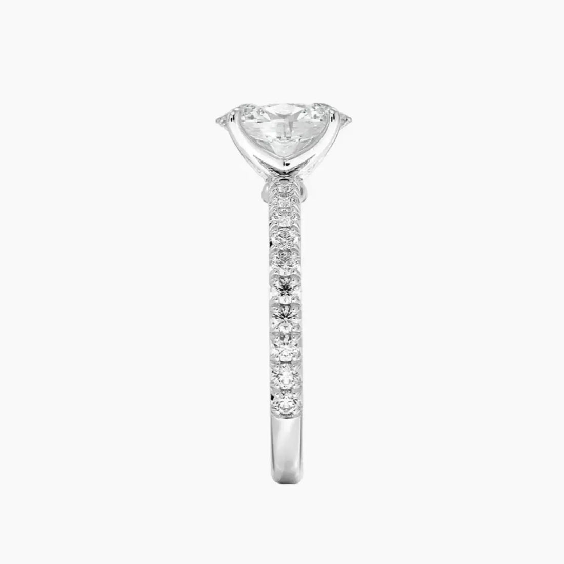 Irina Oval Solitaire Diamond Ring Setting in 14K White Gold