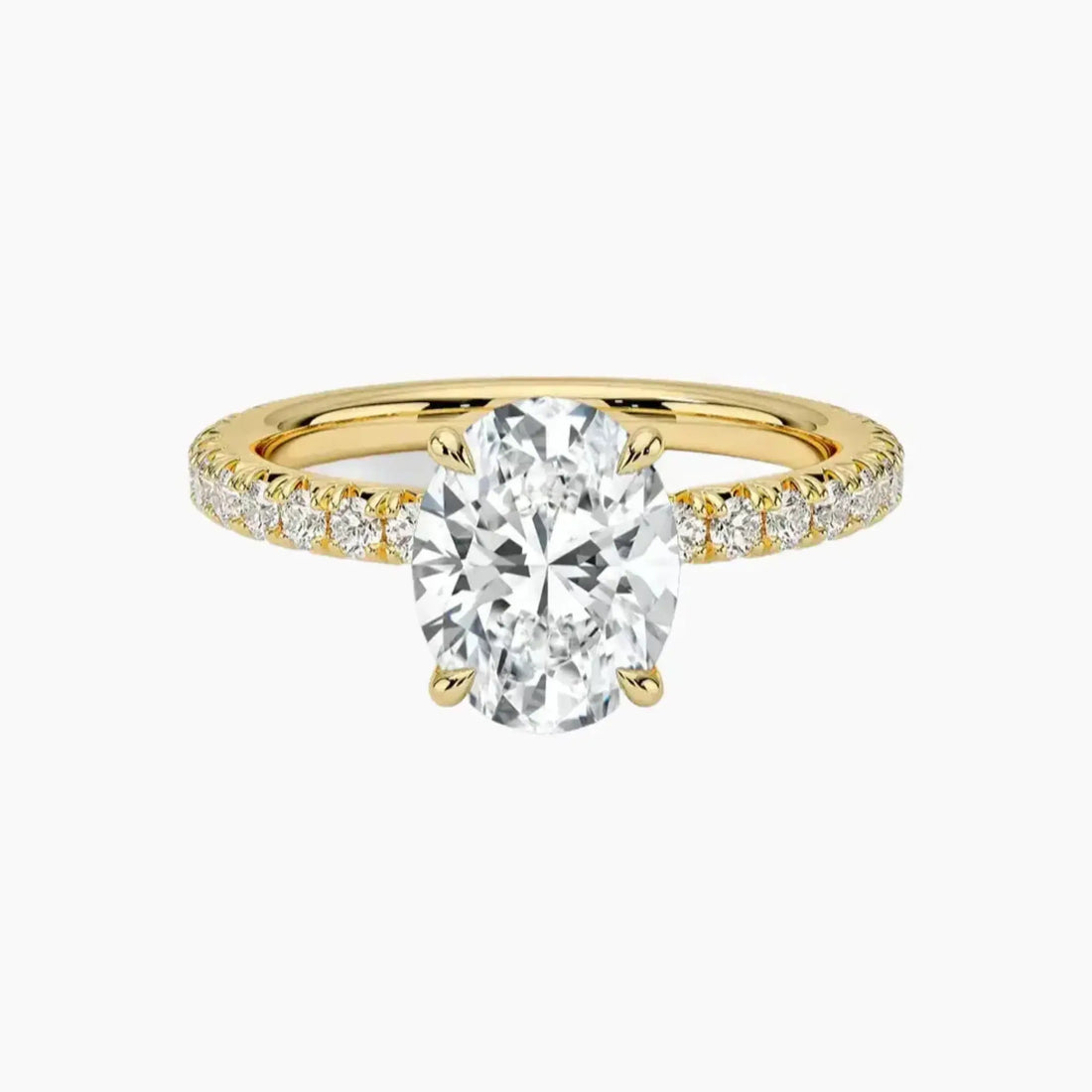 Irina Oval Solitaire 2 Carat Lab Grown Diamond Engagement Ring in 14K White Gold