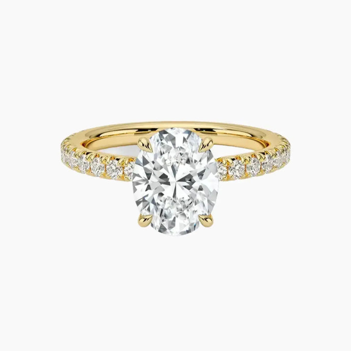 Irina Oval Solitaire 2.5 Carat Lab Grown Diamond Engagement Ring in 14K Yellow Gold