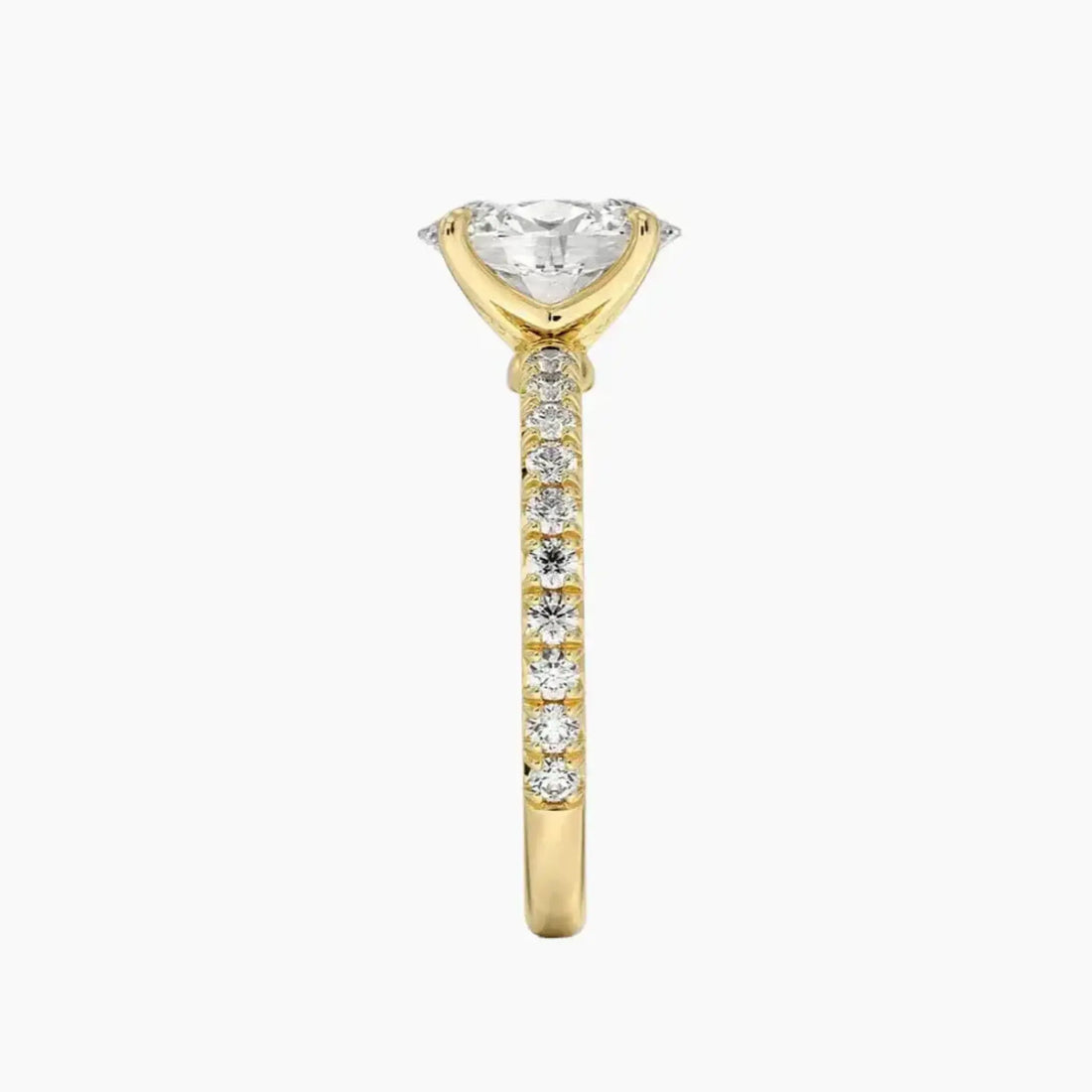Irina Oval Solitaire 3 Carat Lab Grown Diamond Engagement Ring in 14K Yellow Gold