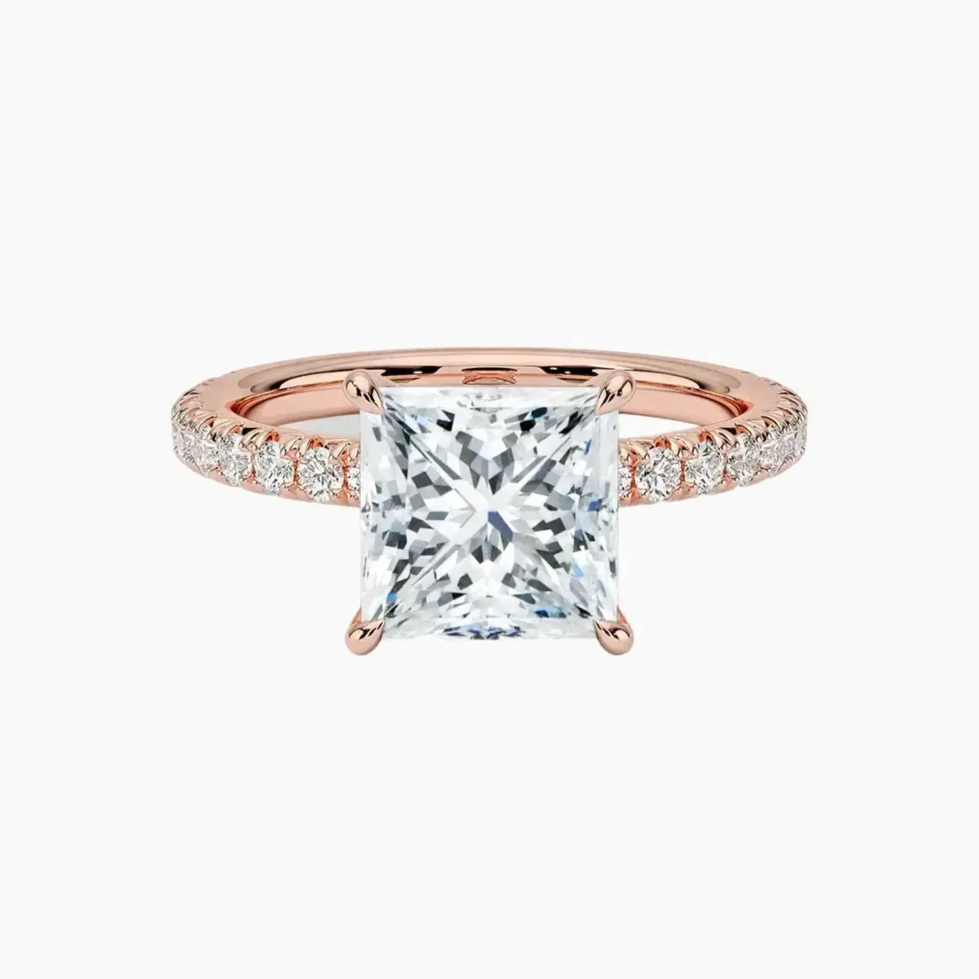 Irina Princess Solitaire 1.5 Carat Lab Grown Diamond Engagement Ring in 14K Rose Gold