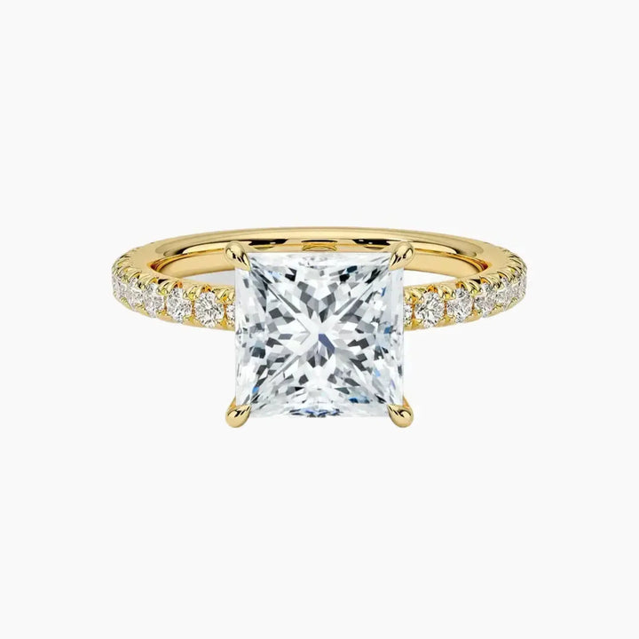 Irina Princess Solitaire 1 Carat Lab Grown Diamond Engagement Ring in 14K Yellow Gold