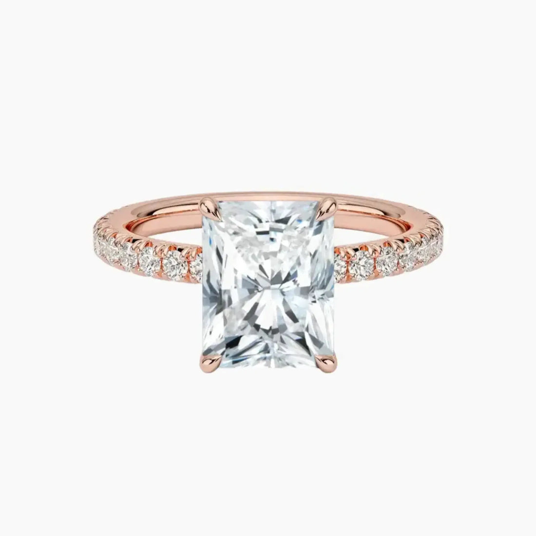 Irina Radiant Solitaire 3 Carat Lab Grown Diamond Engagement Ring in 14K White Gold