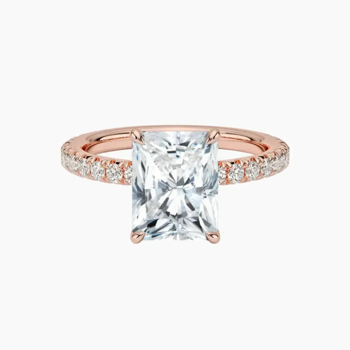 Irina Radiant Solitaire 3 Carat Lab Grown Diamond Engagement Ring in 18K Rose Gold