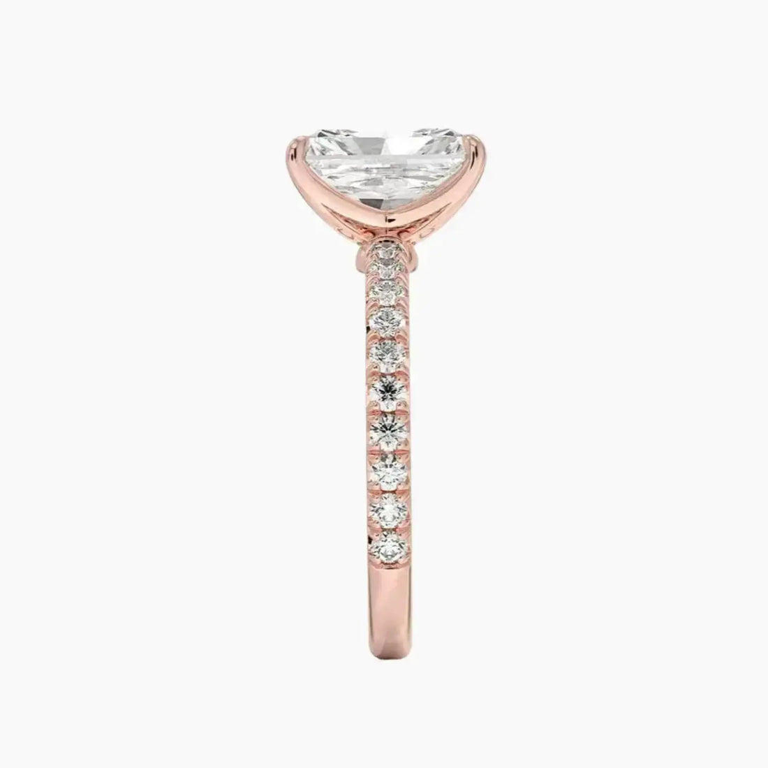 Irina Radiant Solitaire 2.5 Carat Lab Grown Diamond Engagement Ring in 18K Rose Gold